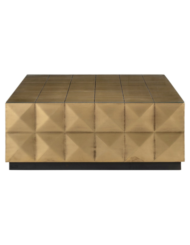 Salontafel Collada geborsteld goud incl. glazen blad
