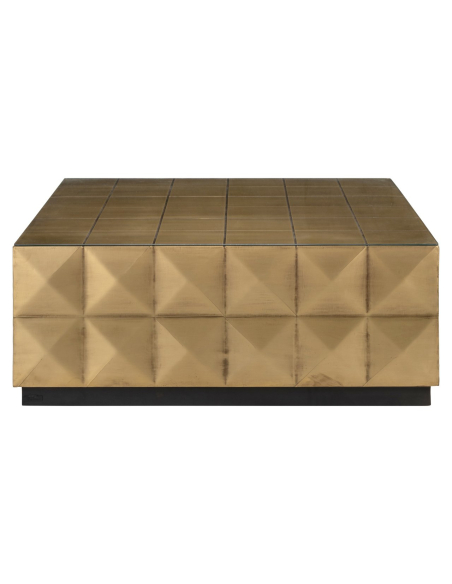 Mesa de centro Collada dourado escovado incl. tampo de vidro