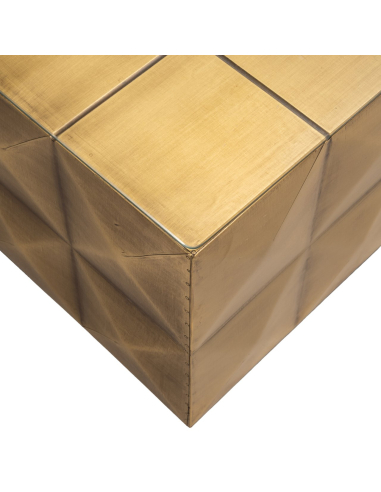 Salontafel Collada geborsteld goud incl. glazen blad