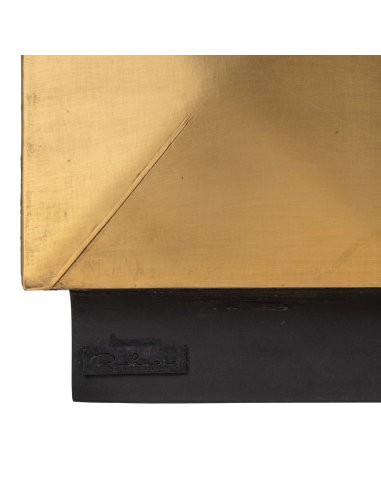 Salontafel Collada geborsteld goud incl. glazen blad