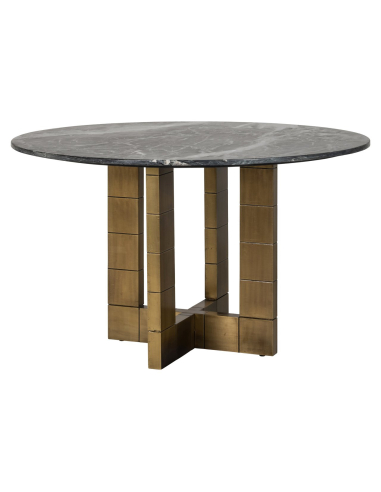 Mesa de jantar Collada preto/dourado 130Ø
