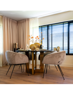Eettafel Collada black/gold 130Ø 2