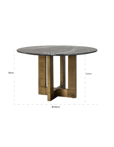 Mesa de jantar Collada preto/dourado 130Ø