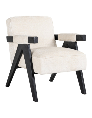 Loungefauteuil Cooper witte chenille