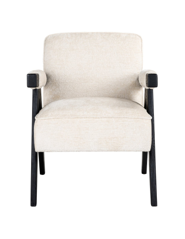 Cooper white chenille lounge armchair