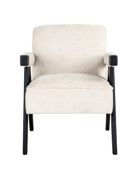 Poltrona lounge Cooper em chenille branca