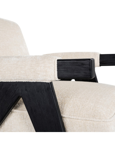 Cooper white chenille lounge armchair