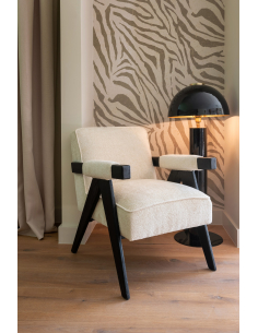 Fauteuil lounge Cooper white chenille 2
