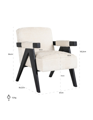 Loungefauteuil Cooper witte chenille