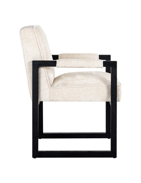 Beck white chenille dining chair