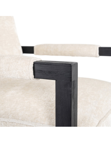 Sedia da sala da pranzo Beck white chenille
