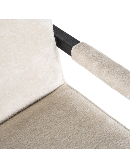 Beck white chenille dining chair