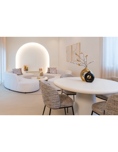 Eettafel Bloomstone white 130Ø