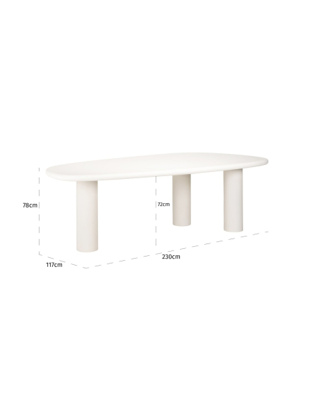 Eettafel Bloomstone white 235