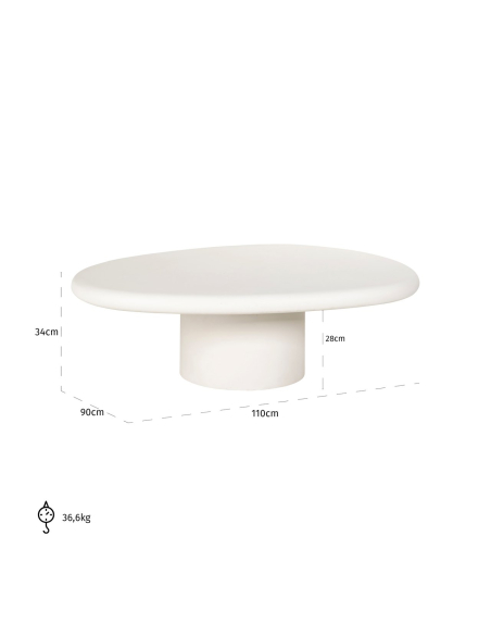 Bloomstone white coffee table 110x90