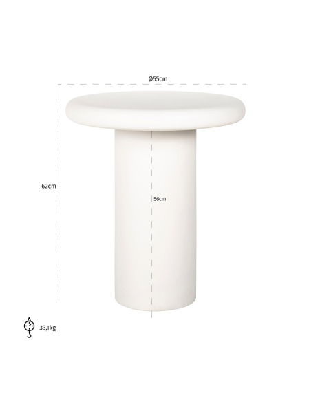 Bijzettafel Bloomstone white