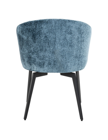 Eetkamerstoel Amphara blauwe brandvertragende chenille