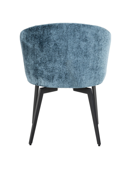 Sedia da sala da pranzo Amphara blue chenille ignifuga