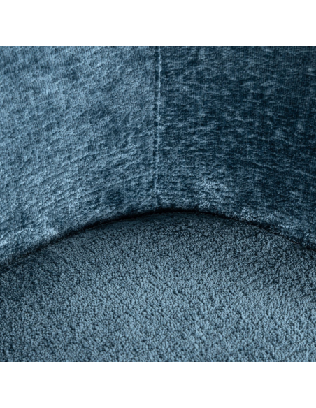 Eetkamerstoel Amphara blauwe brandvertragende chenille