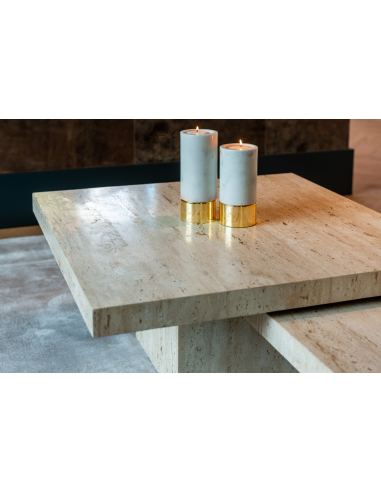 Mesa de centro La Cantera bege (Conjunto de 2)