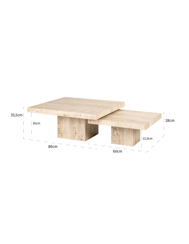 Salontafel La Cantera beige (Set van 2)