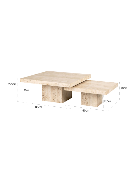 Salontafel La Cantera beige (Set van 2)