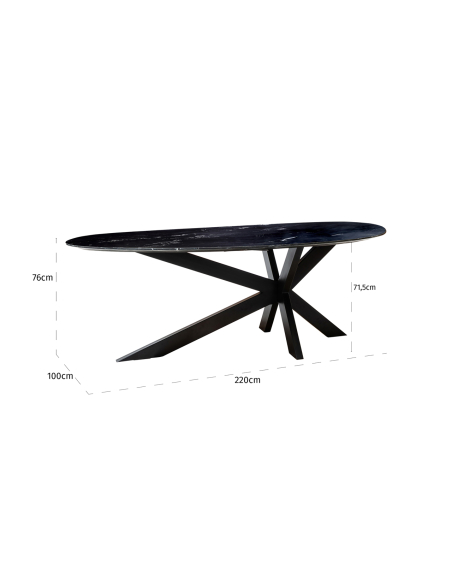 Trocadero black dining table