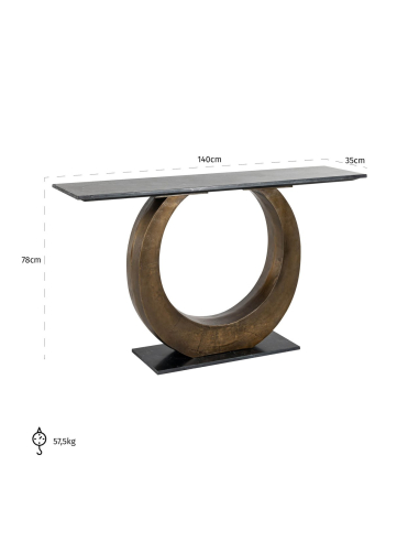 Luna gold console table