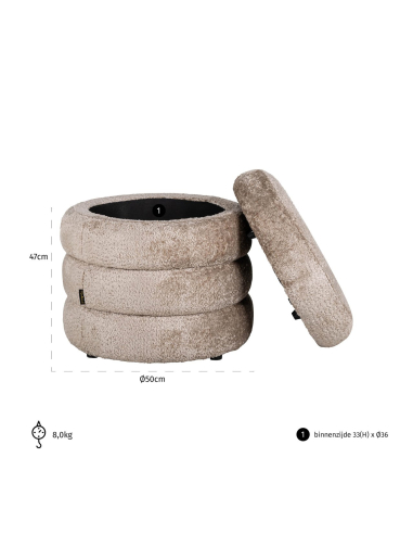 Pouf & poggiapiedi Adele sheep natural
