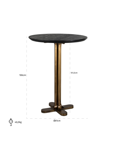 Revelin black/gold bar table 81Ø