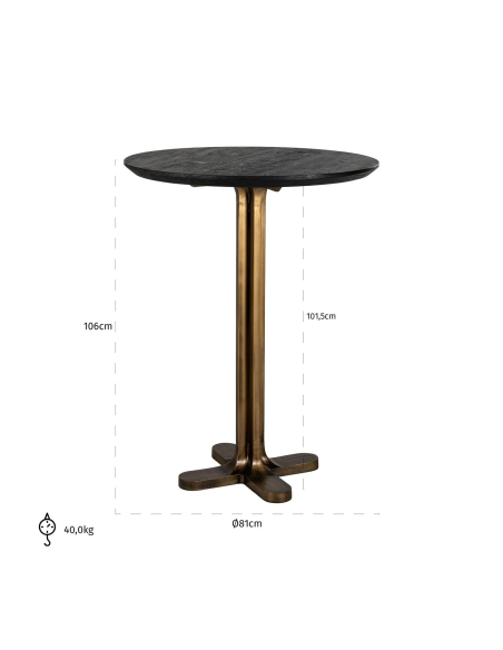 Bartafel Revelin zwart/goud 81Ø