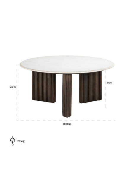 Salontafel Mayfield bruin 90Ø