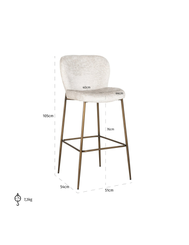 Taburete de bar Darby cream fusion