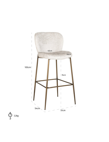 Banco de bar Darby cream fusion