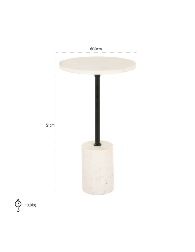Table d'appoint Misty black/white 30Ø