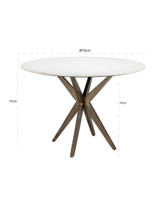 Eettafel Maisy white 114Ø 2