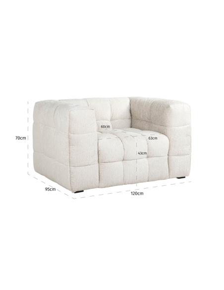 Sillón lounge Merrol cream fusion ignífugo