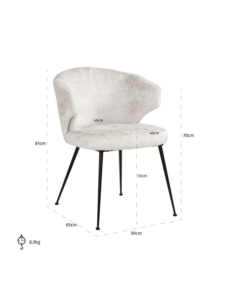 Eetkamerstoel Xandra cream fusion