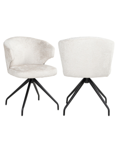 Eetkamerstoel Milly cream fusion swivel