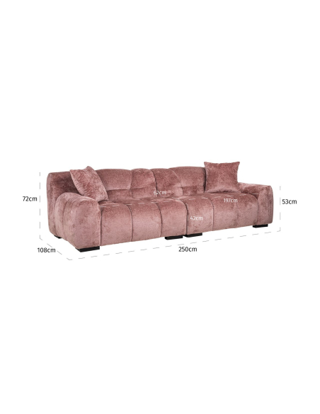 Charelle pink chenille sofa