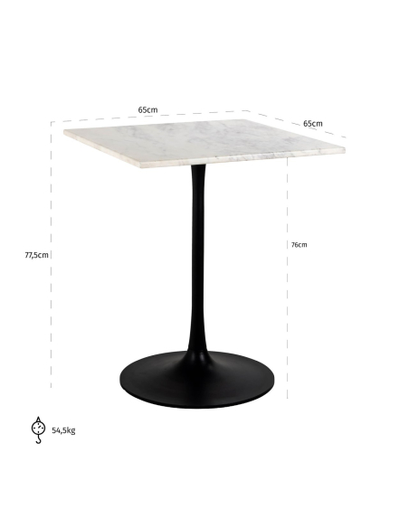 Carlten black/white bistro table 65x65