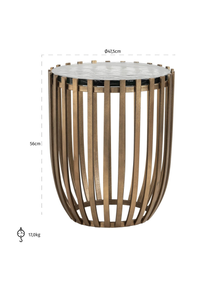 Volante gold side table 47.5Ø