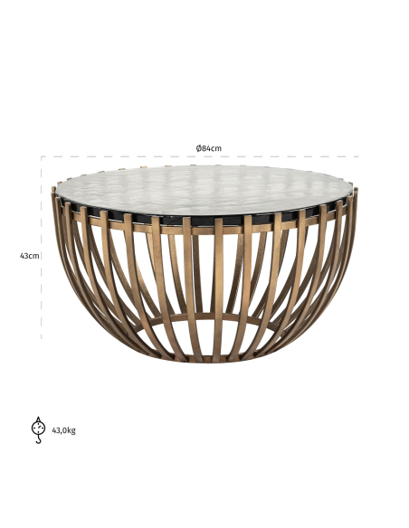 Volante gold coffee table 84Ø