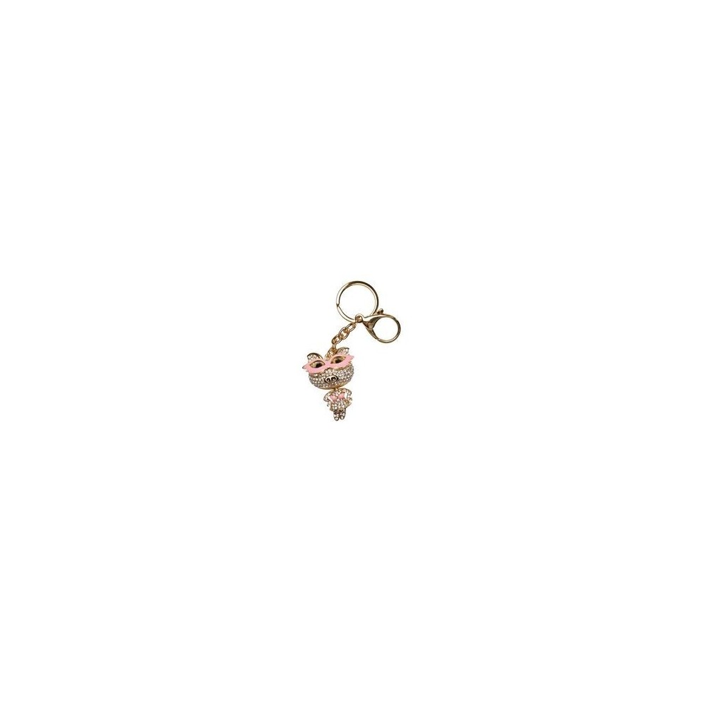 Porte clés cochon doré à strass Kare design - 4