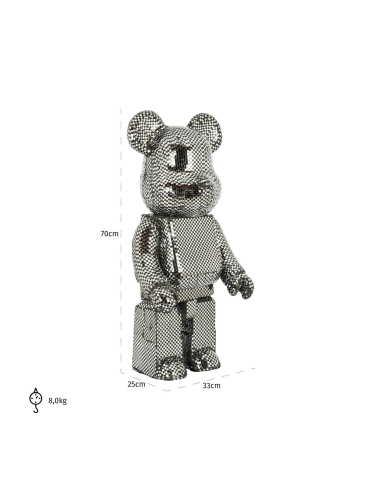 Objeto decorativo Bear prateado pequeno