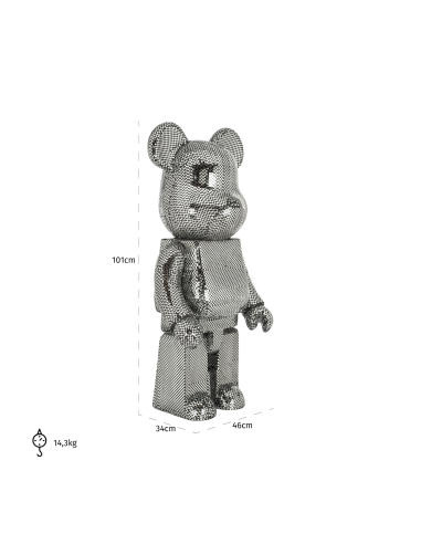 Objeto decorativo Bear silver large