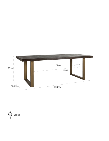 Mesa de jantar Luxor brown diamond 230