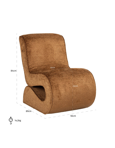 Loungefauteuil Frankie cognac fusion