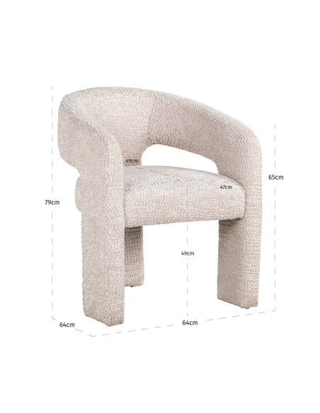Belle lovely cream fire-retardant dining chair