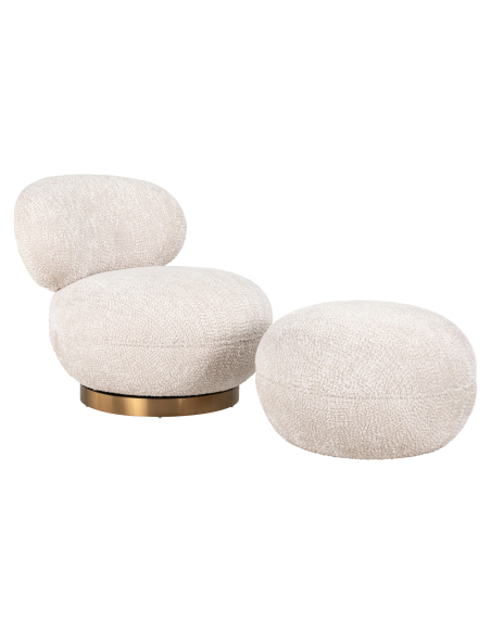 Jace lovely cream pouf & footstool